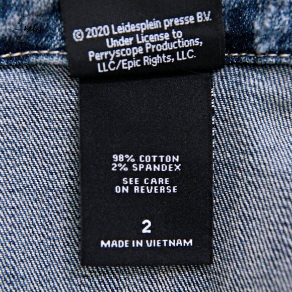 Torrid AC/DC Stud Distressed Denim Jacket Blue White Women Plus Size 2 - Picture 13 of 15